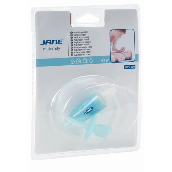 Aspirador nasal Jané Aspirador nasal Jané para ayudar a tu bebé a respirar mejor usando el aspirador de mucosidad que ayudará a eliminar el exceso de mucosidad.