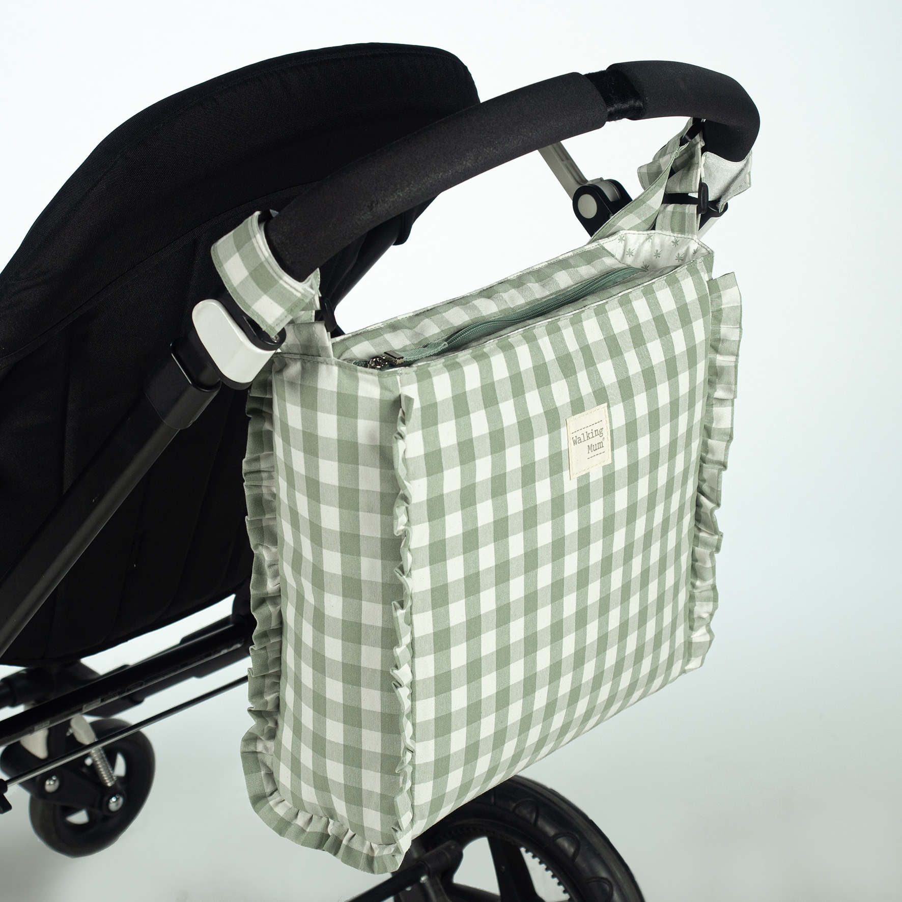 Bolsa Canastilla Remy Walking Mum Bolso cambiador Remy en cuadro vichy XL  para silla de paseo que incluye cambiador para bebe.