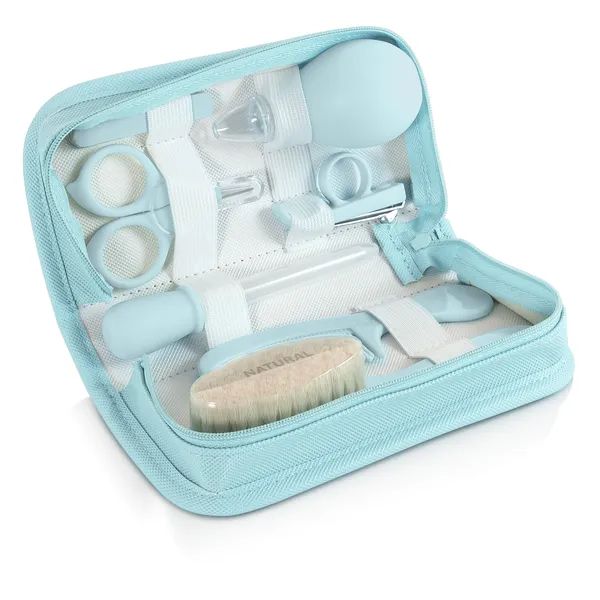 Baby kit de Miniland Azul neceser abierto